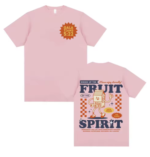 Fruit of the Spirit Classic Casual T-Shirt Pink