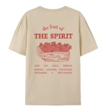 Fruit of the Spirit Classic Casual T-Shirt Cream