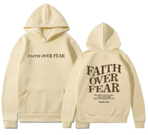 "Faith Over Fear" Casual Christian Hoodie