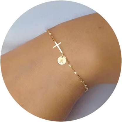 Birthstone Cross Bracelet for Women Customizable