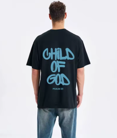 Child of God Christian Classic Casual T-Shirt Blue