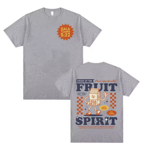 Fruit of the Spirit Classic Casual T-Shirt Grey