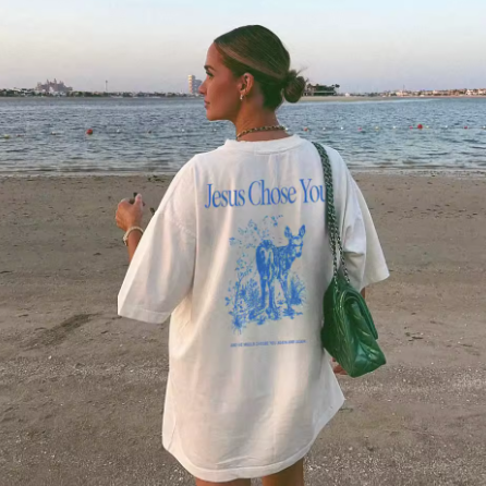 Jesus Chose You Classic Casual T-Shirt White